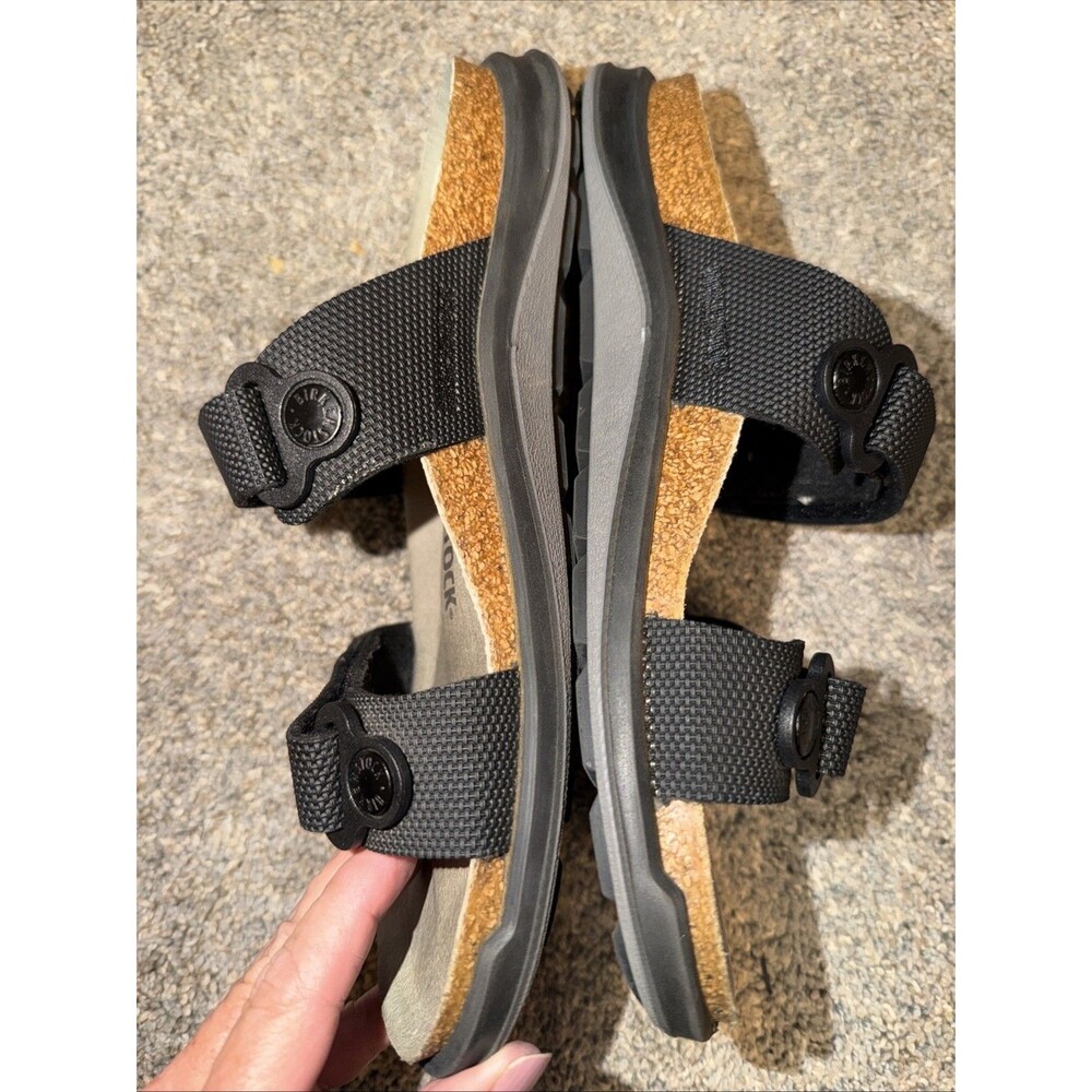 Birkenstock Sandal Sahara CC Narrow Birko-Flor Sz 7 - 38 Black Strap 245 Style